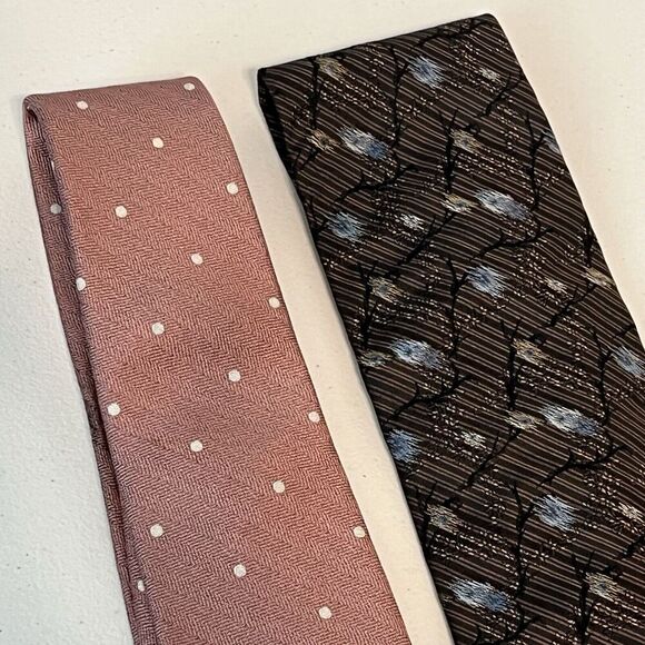 Lot Of Two Christian Dior Men's Ties Polka Dots All Silk - Picture 2 of 13